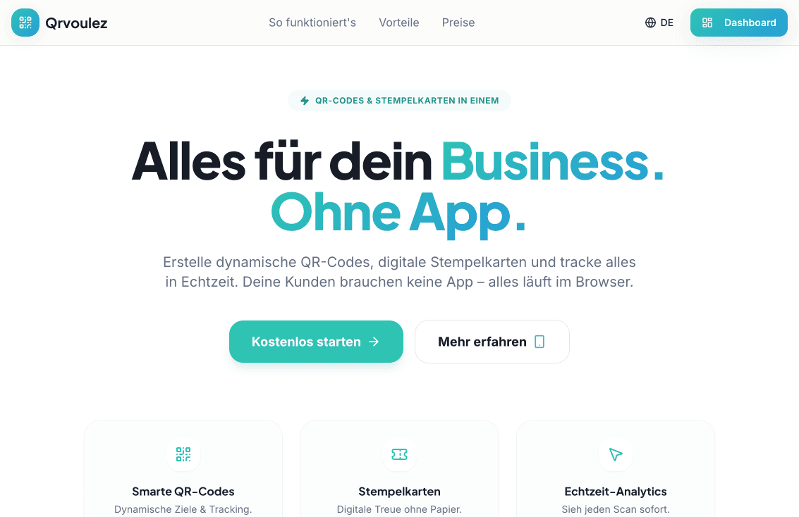 Qrvoulez – Digitale QR-Code Plattform